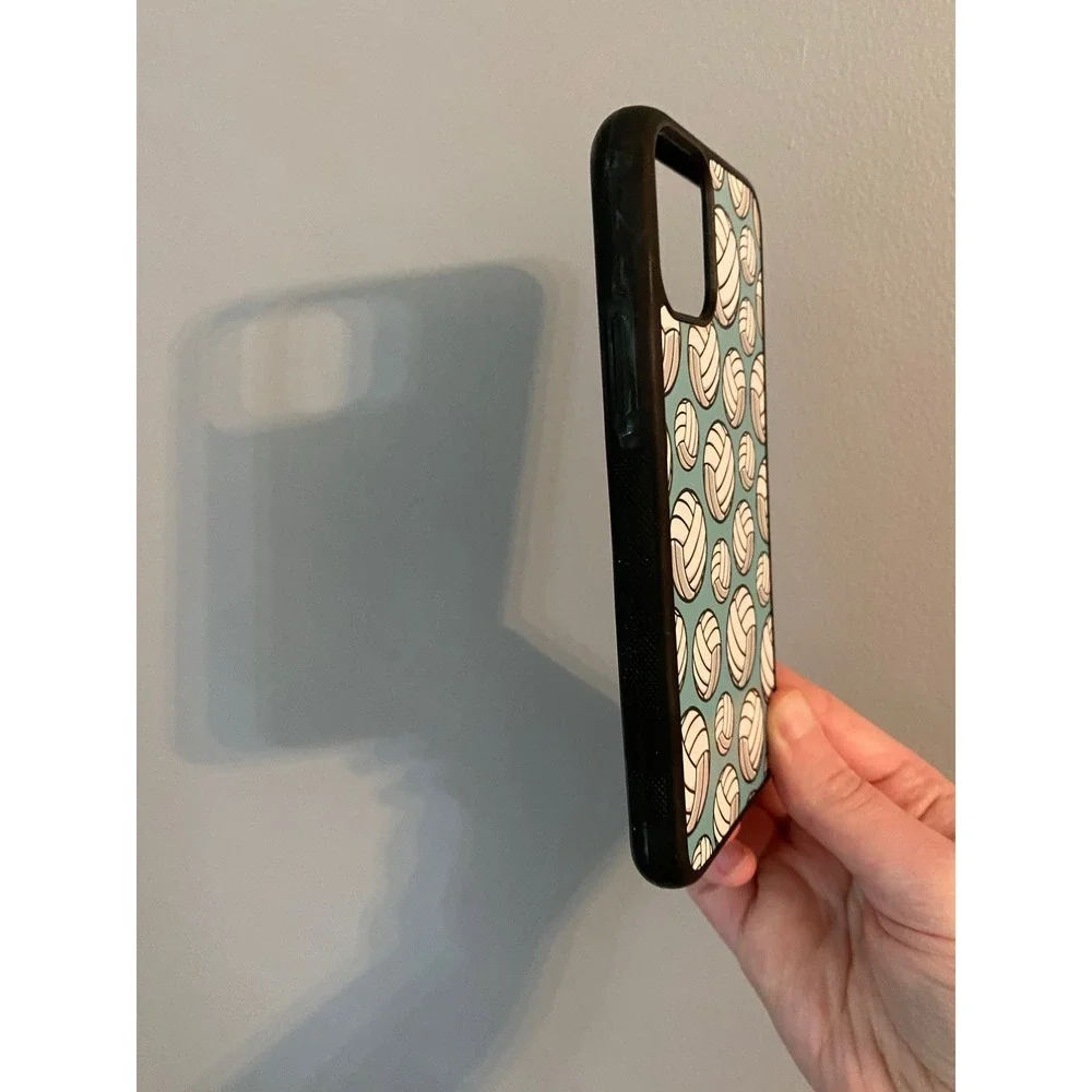 Volleyball Phone Case Unisex iPhone 11 Pro Teal Blue Sports Graphic Pattern